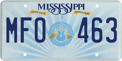 MS license plate MFO463