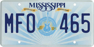 MS license plate MFO465