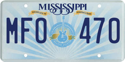 MS license plate MFO470