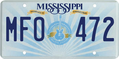 MS license plate MFO472