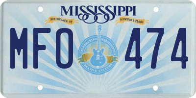 MS license plate MFO474