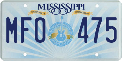 MS license plate MFO475