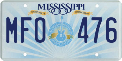 MS license plate MFO476