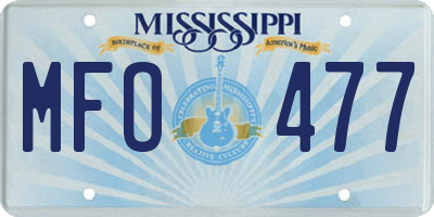 MS license plate MFO477