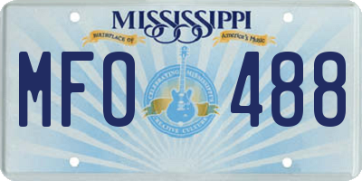 MS license plate MFO488