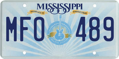 MS license plate MFO489
