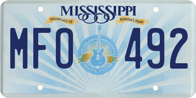 MS license plate MFO492