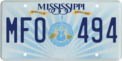 MS license plate MFO494