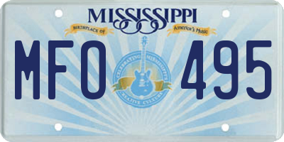 MS license plate MFO495