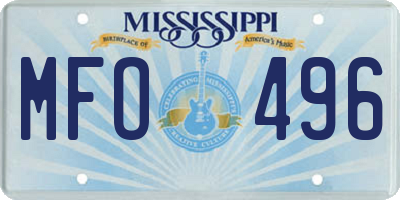 MS license plate MFO496