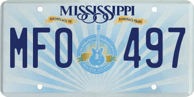 MS license plate MFO497