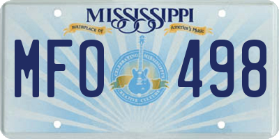 MS license plate MFO498