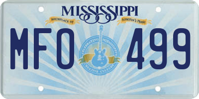 MS license plate MFO499