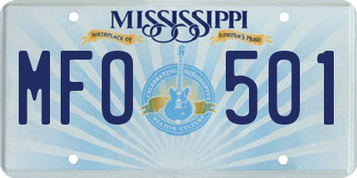 MS license plate MFO501