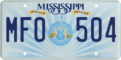 MS license plate MFO504