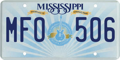 MS license plate MFO506
