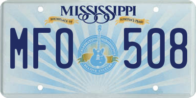 MS license plate MFO508