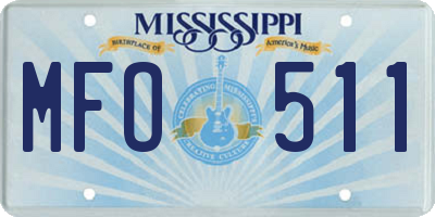 MS license plate MFO511