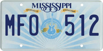 MS license plate MFO512