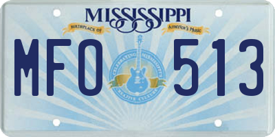 MS license plate MFO513