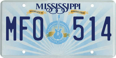 MS license plate MFO514