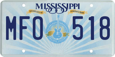 MS license plate MFO518
