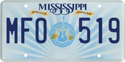 MS license plate MFO519