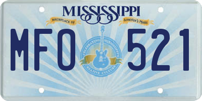 MS license plate MFO521