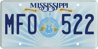 MS license plate MFO522