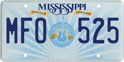 MS license plate MFO525