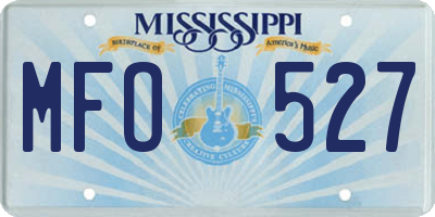 MS license plate MFO527
