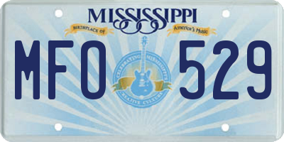 MS license plate MFO529