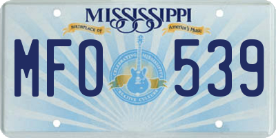 MS license plate MFO539