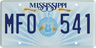 MS license plate MFO541