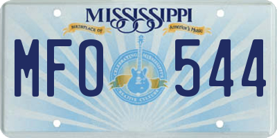 MS license plate MFO544