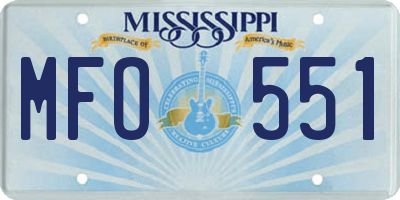 MS license plate MFO551