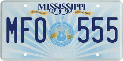 MS license plate MFO555