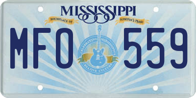 MS license plate MFO559