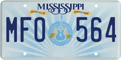 MS license plate MFO564