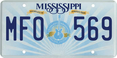 MS license plate MFO569
