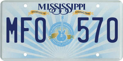 MS license plate MFO570