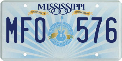 MS license plate MFO576