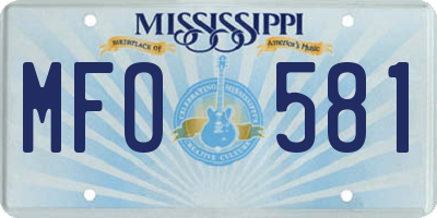 MS license plate MFO581