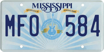 MS license plate MFO584