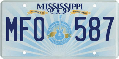 MS license plate MFO587