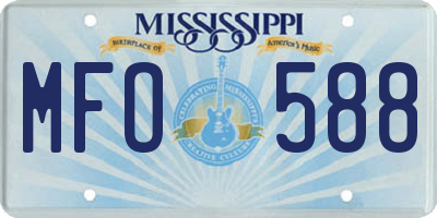 MS license plate MFO588