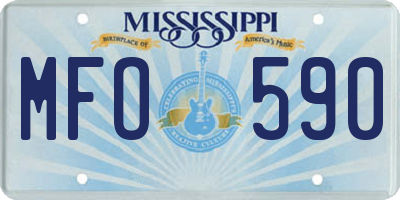 MS license plate MFO590