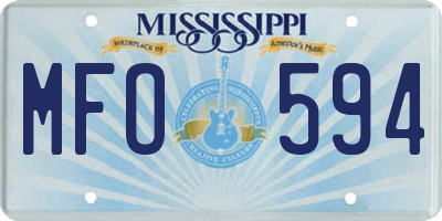 MS license plate MFO594