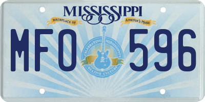 MS license plate MFO596