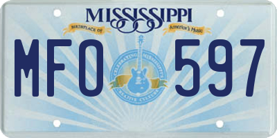 MS license plate MFO597